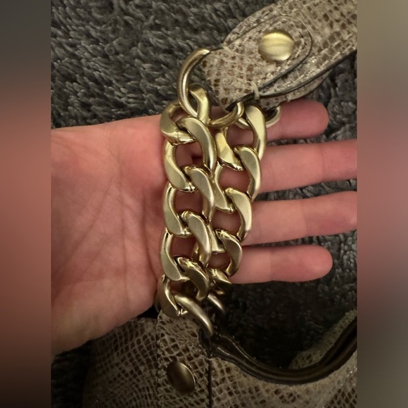 MICHAEL KORS Snakeskin Shoulder Bag With Chain Straps - Picture 12 of 14